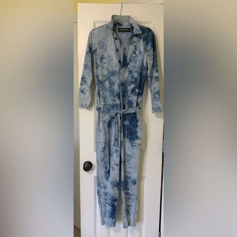 Gabrielle Union XS Tie-Dye Denim Jumpsuit NY&Co